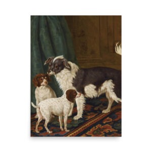 Giclee: Vintage Art Print; three dogs