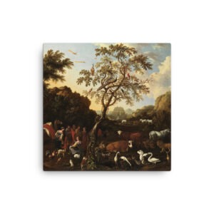 Canvas: Vintage Art Print; Animals in front of Ark